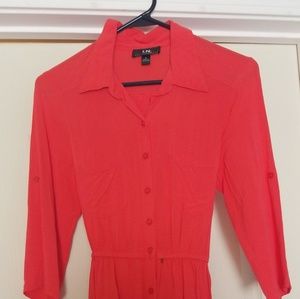 Coral 3 quarter length dress